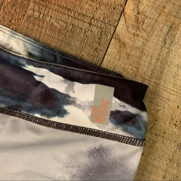 Zella girls size large 10/12 black white gray tie dye leggings - Picture 8 of 9